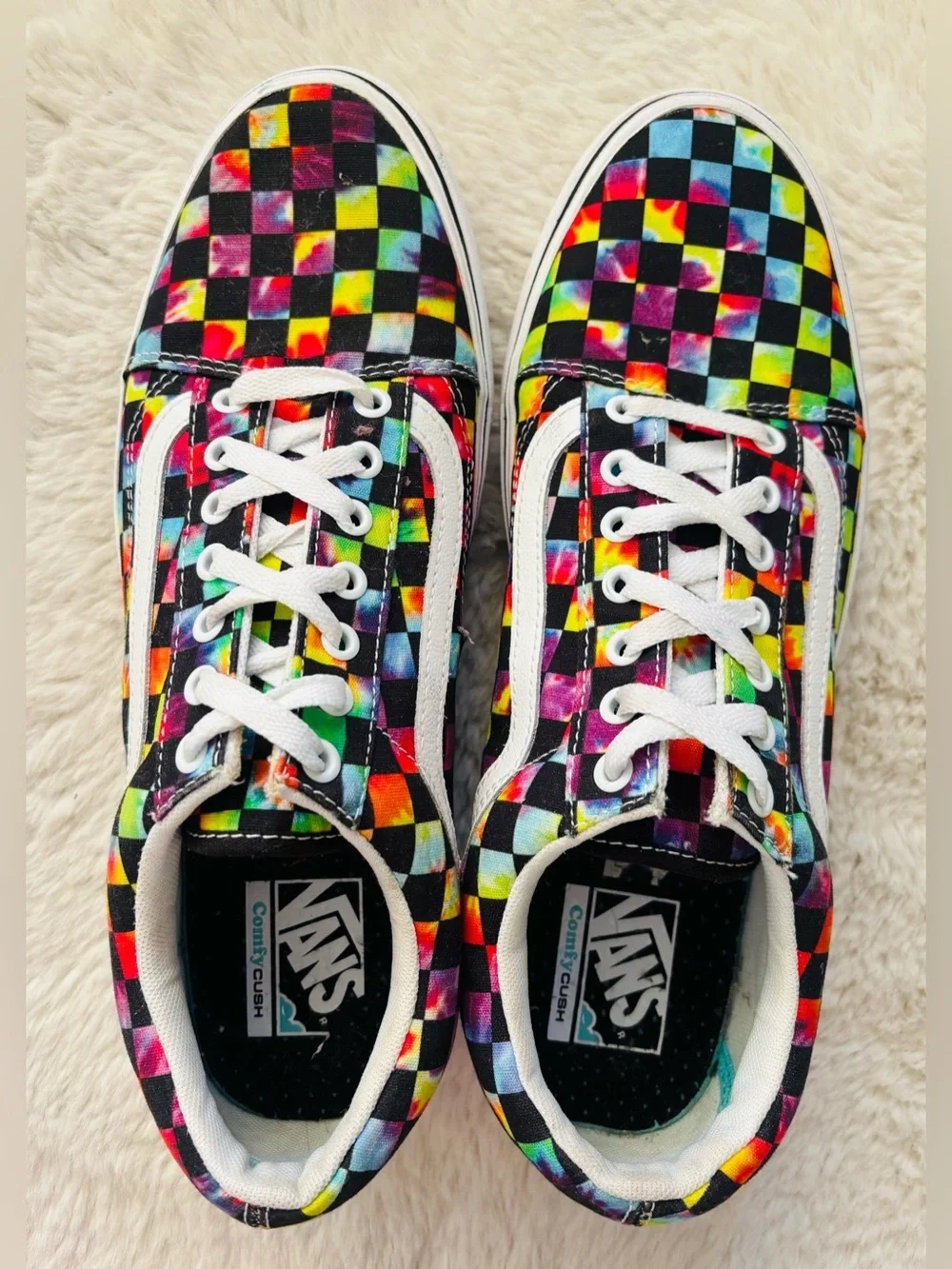 Vans Checkerboard Low Top Sneakers in Black Multicolor